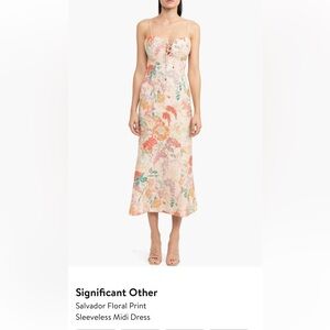 Floral Print Sleeveless Midi Dress